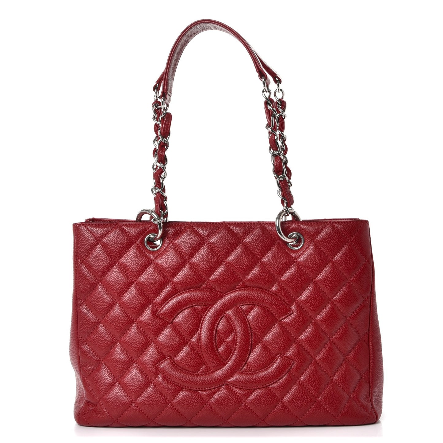 Caviar Quilted Grand Shopping Tote GST Red