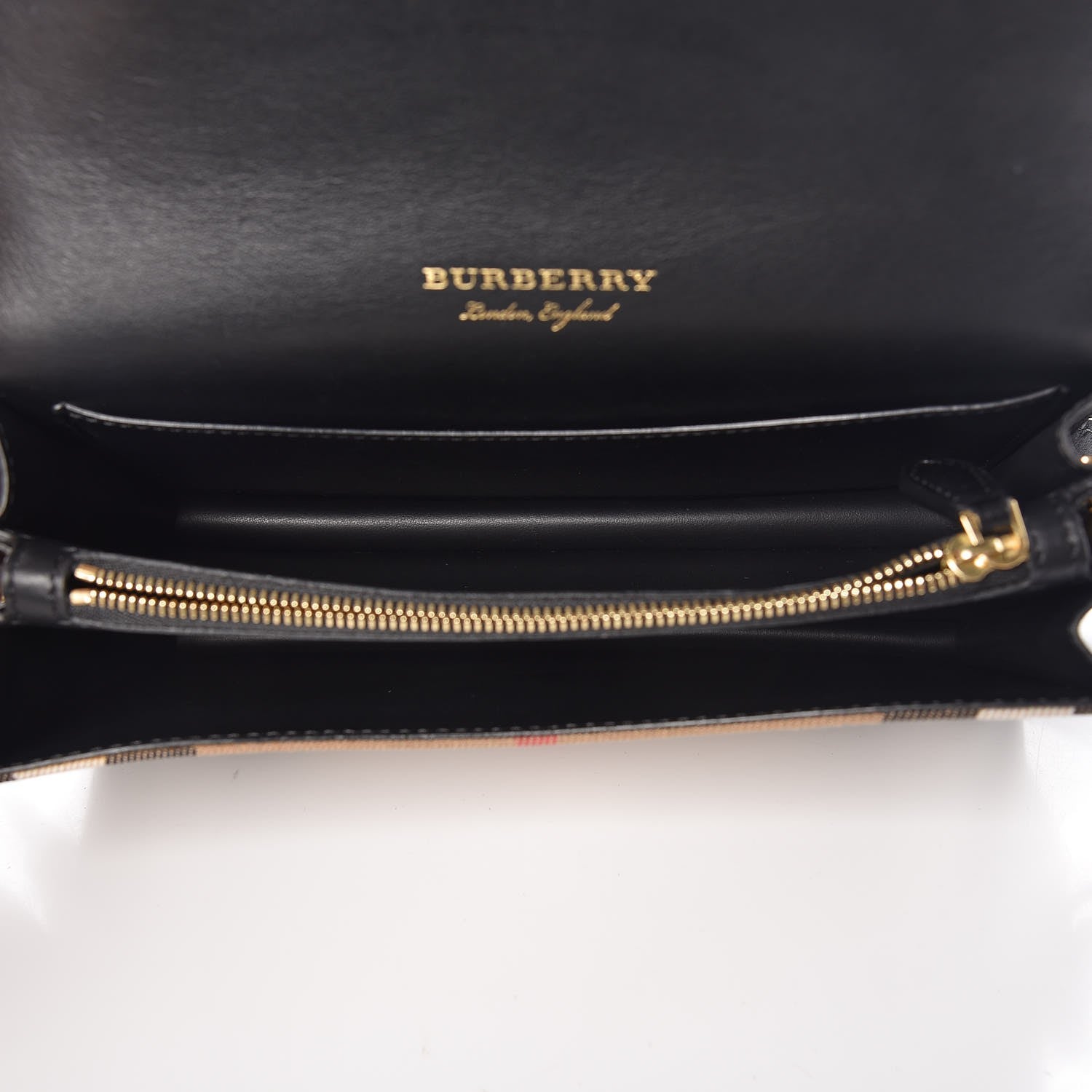 Burberry House Check Bridle Calfskin Madison Buckle Bag Burgundy 5 of 8