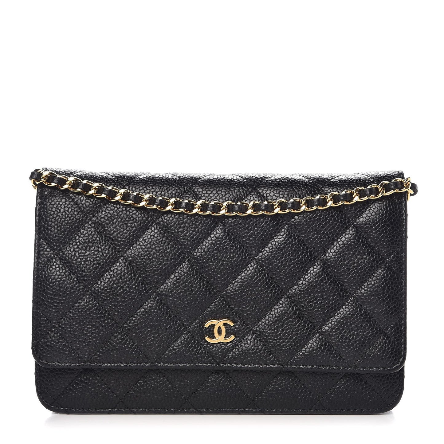 Caviar Quilted Wallet On Chain WOC Black