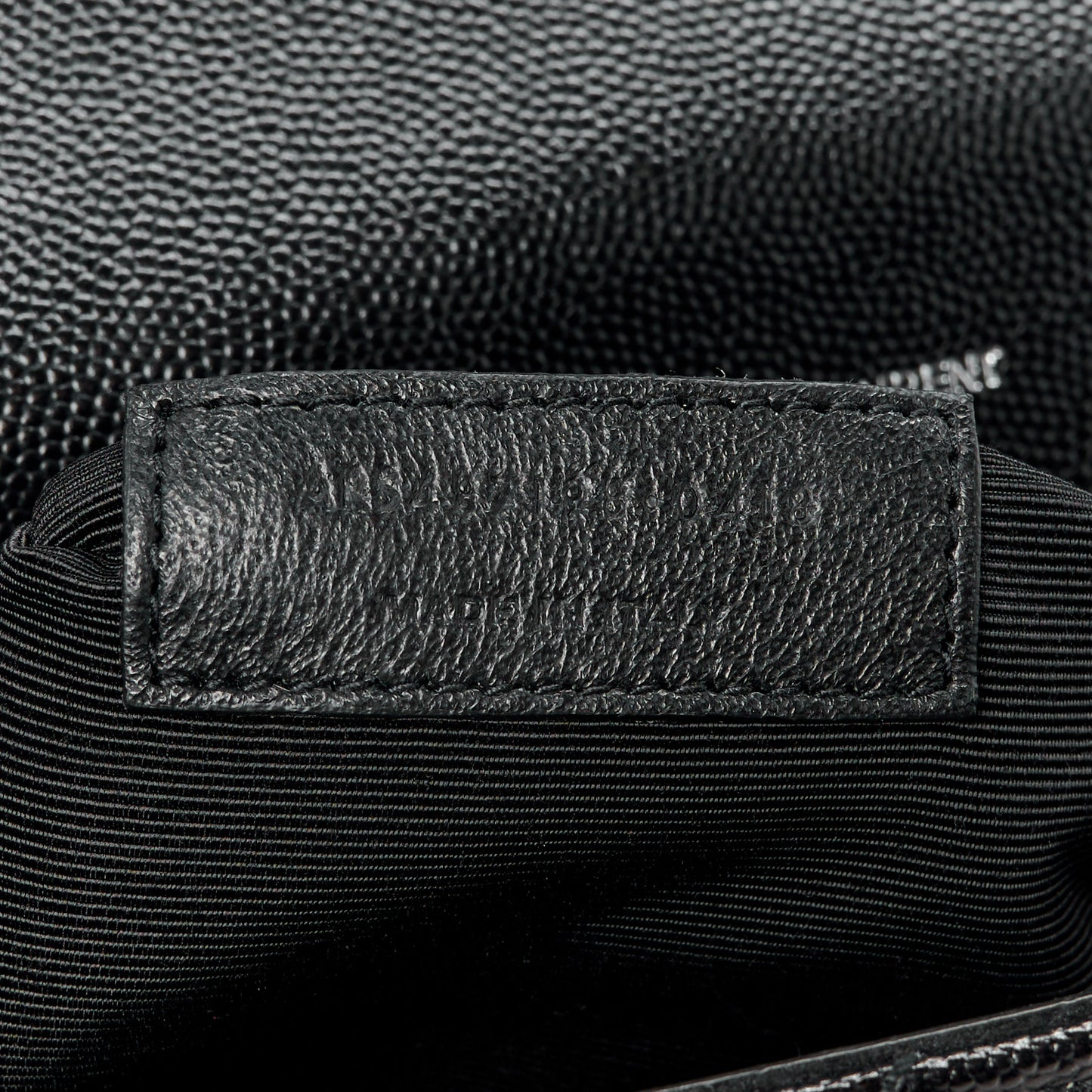 Grain De Poudre Textured Mixed Matelasse Large Triquilt Monogram Satchel Black