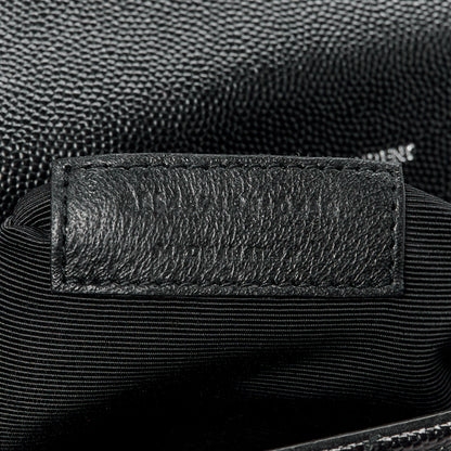 Saint Laurent Grain De Poudre Textured Mixed Matelasse Large Triquilt Monogram Satchel Black 8 of 11