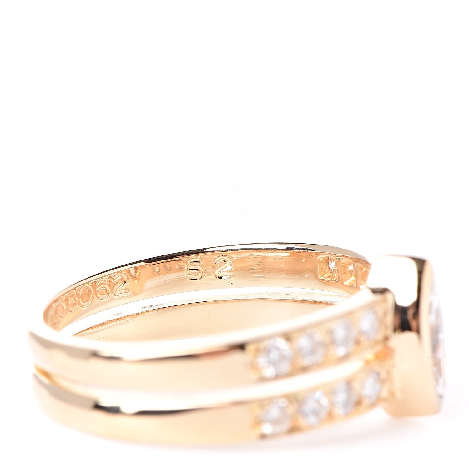 Cartier 18K Yellow Gold Diamond Marquise Band Ring 52 6 7 of 8
