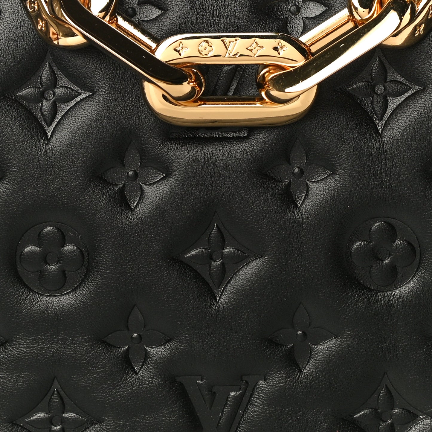 Lambskin Embossed Monogram Coussin BB Black