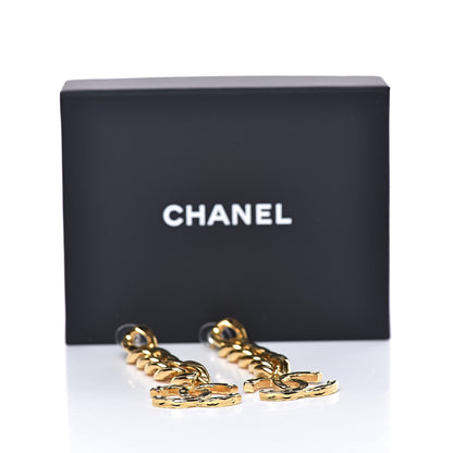 Chanel Metal CC Pick Drop Earrings Gold 5 of 5