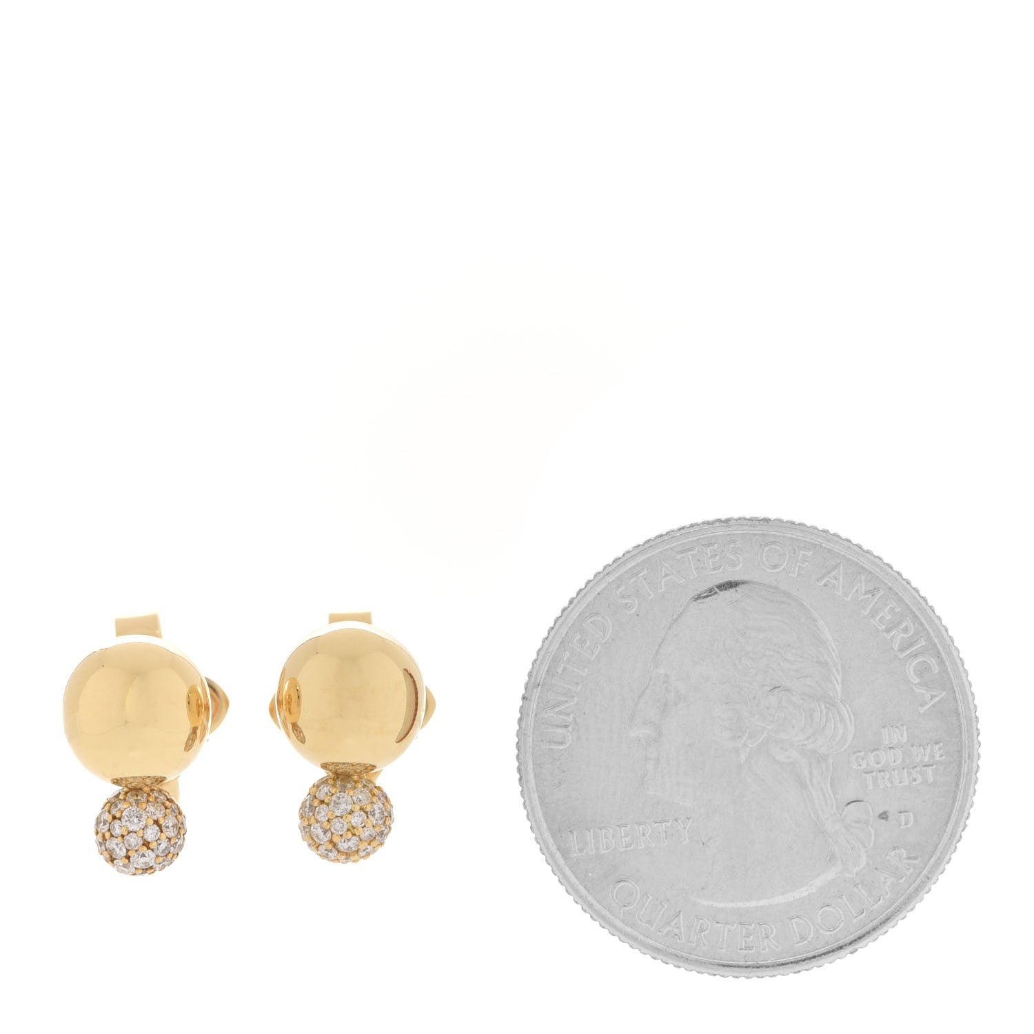 David Yurman 18K Yellow Gold Diamond Solari Stud Earrings 2 of 5