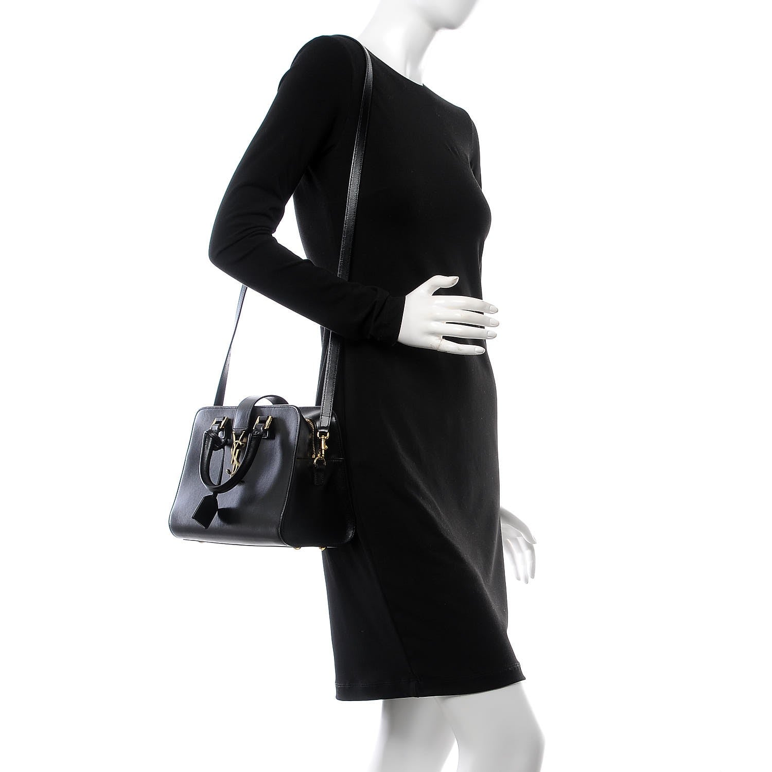 Saint Laurent Calfskin Baby Monogram Cabas Black 2 of 7