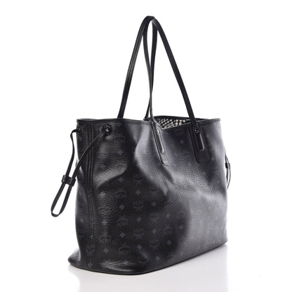 MCM Visetos Large Liz Reversible Shopper Tote Black 6 of 20