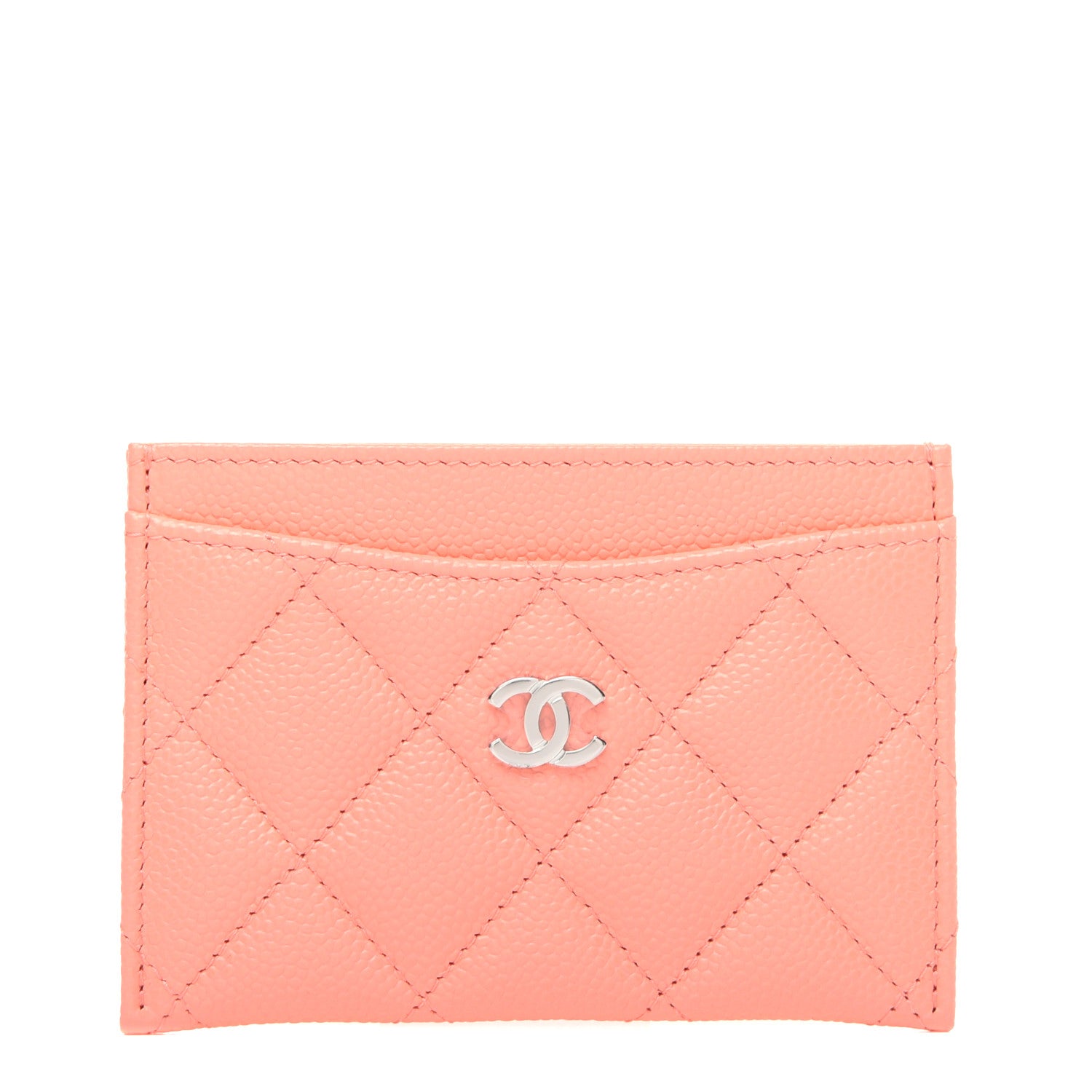 Chanel Caviar Quilted Card Holder Coral 1 of 12