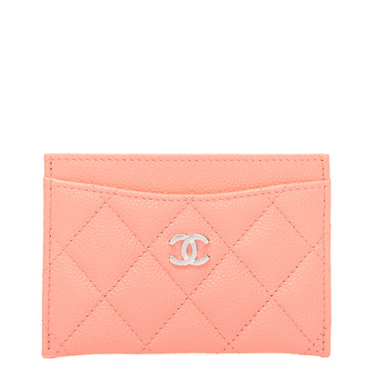 Chanel Caviar Quilted Card Holder Coral 1 of 12