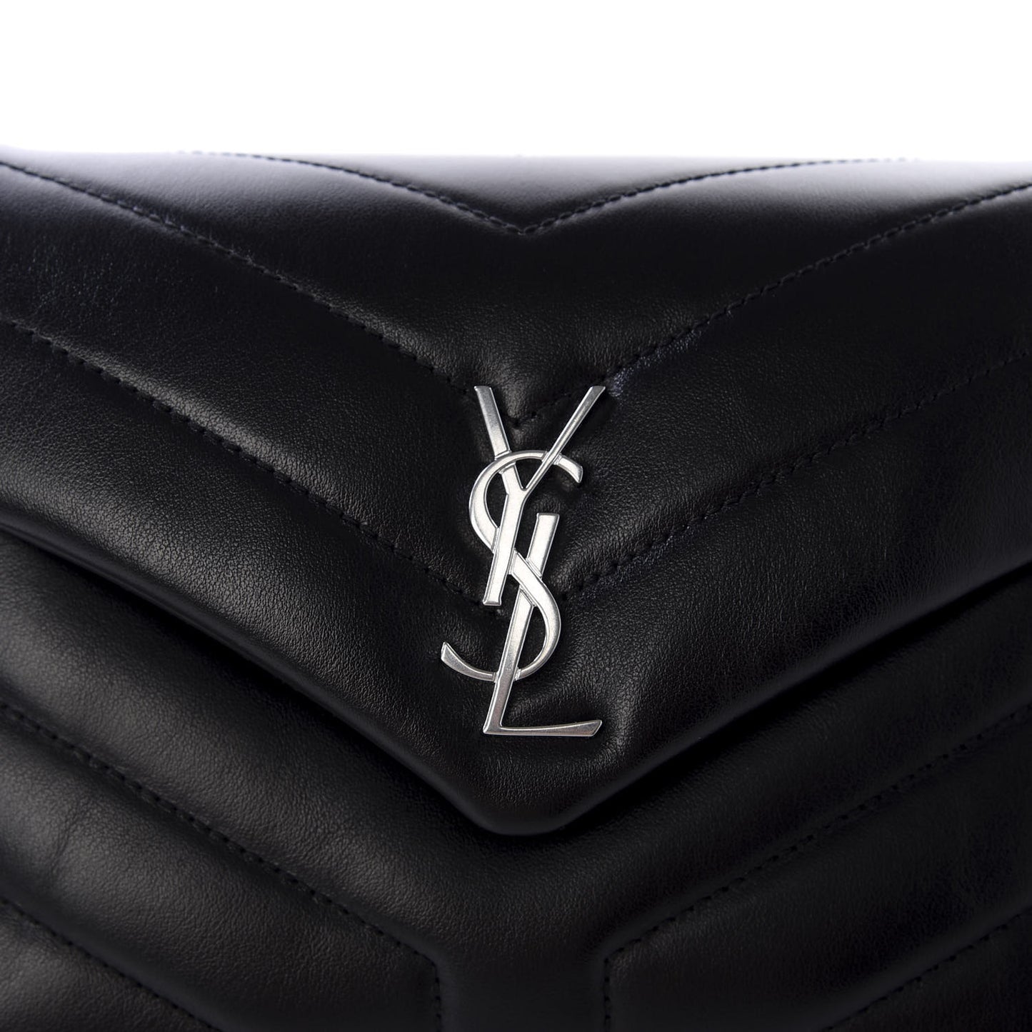 Calfskin Y Quilted Monogram Toy Loulou Crossbody Bag Black