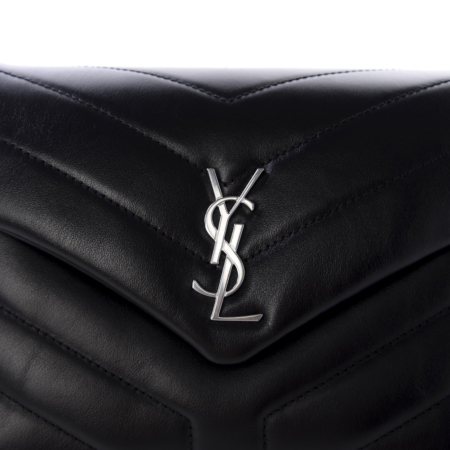 Saint Laurent Calfskin Y Quilted Monogram Toy Loulou Crossbody Bag Black 10 of 11