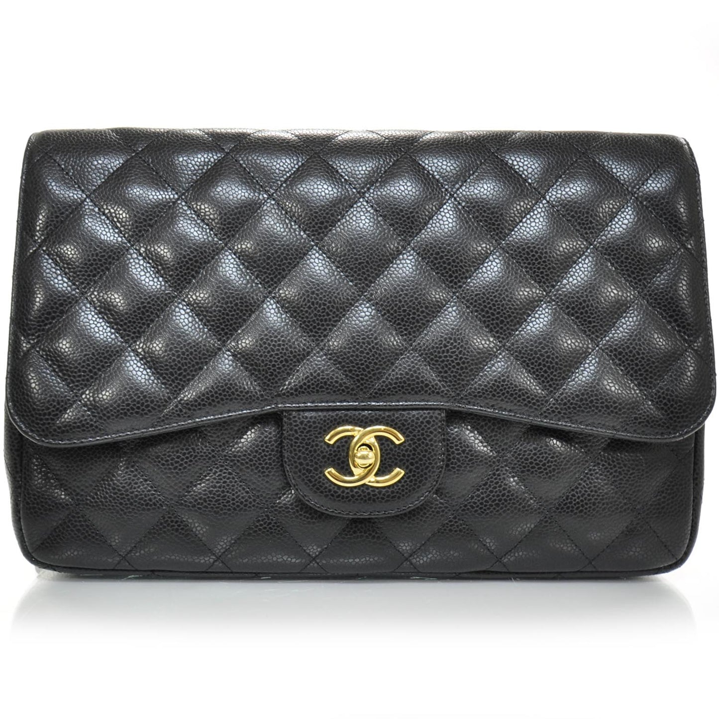 Caviar Quilted Jumbo Flap Black GHW