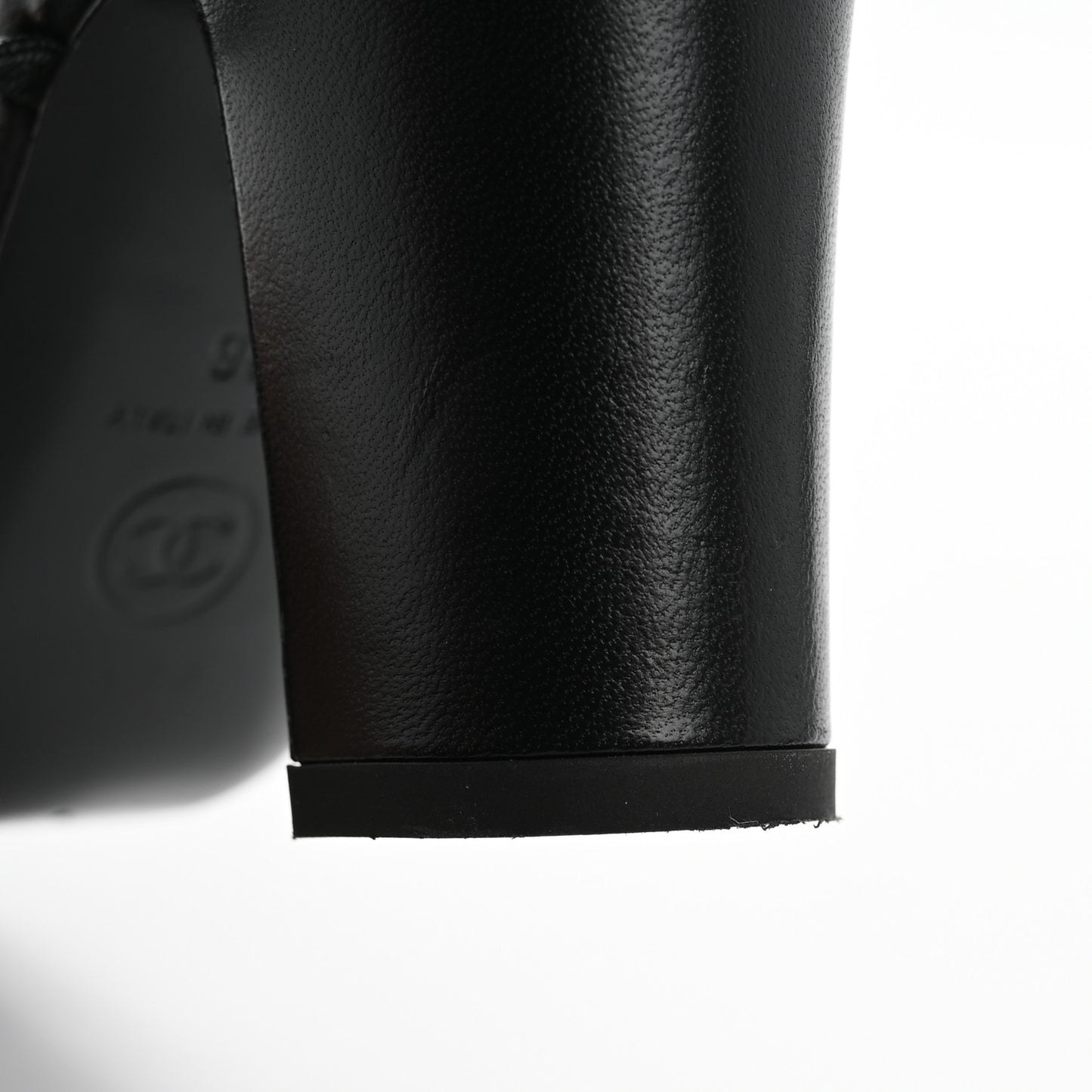 Lambskin Grosgrain Cap Toe CC Slingback Pumps 36 Black