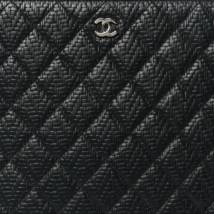 Chanel Calfskin Braided Large Cosmetic Case Black 8 of 10
