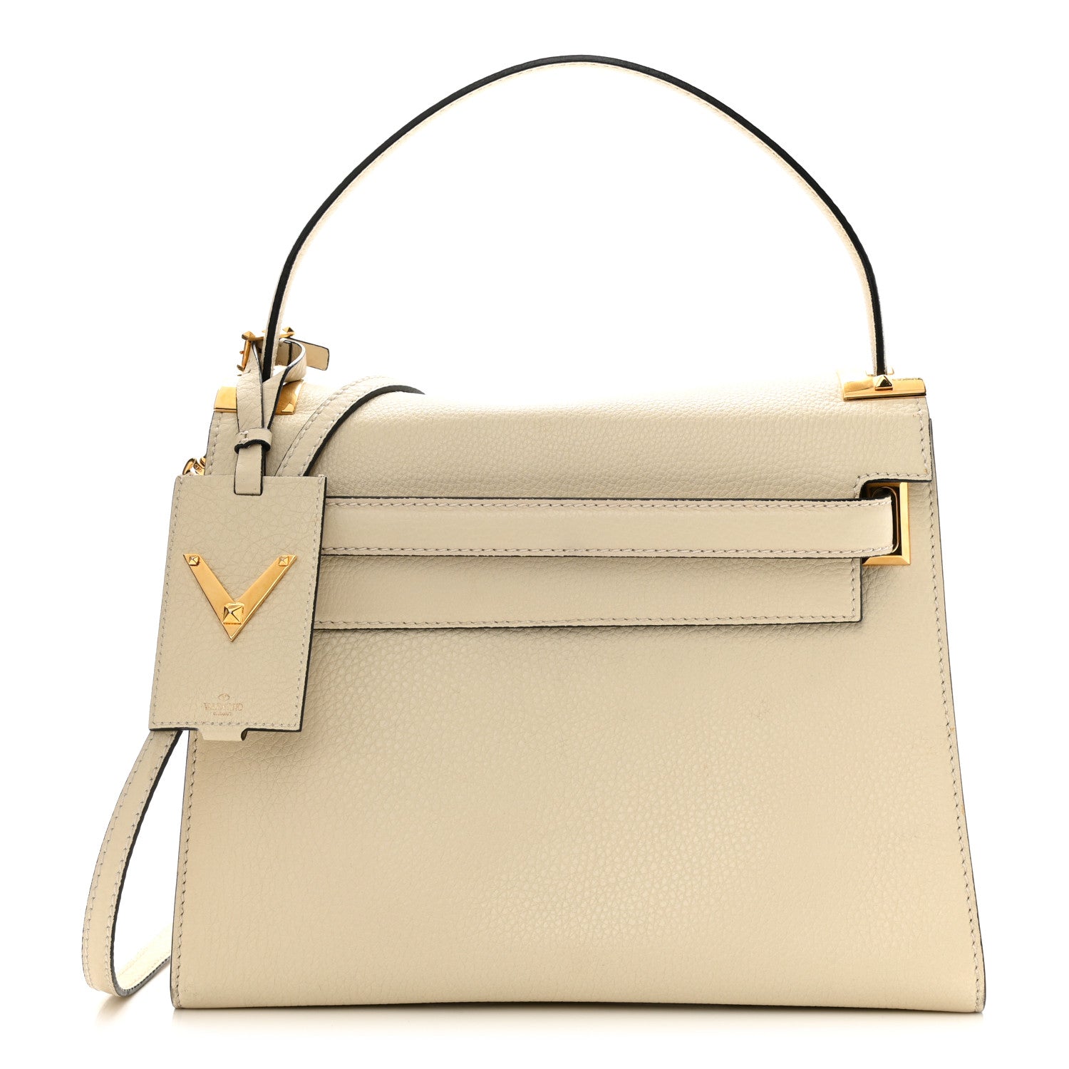 Valentino Garavani Grained Calfskin Medium My Rockstud Frame Bag Light Ivory 1 of 12