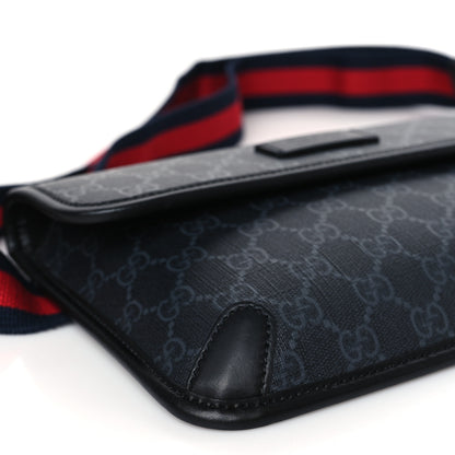 Gucci GG Supreme Monogram Web Slim Belt Bag Black Grey 8 of 9