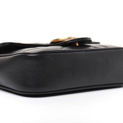 Gucci Calfskin Matelasse Super Mini GG Marmont Shoulder Bag Black 6 of 16