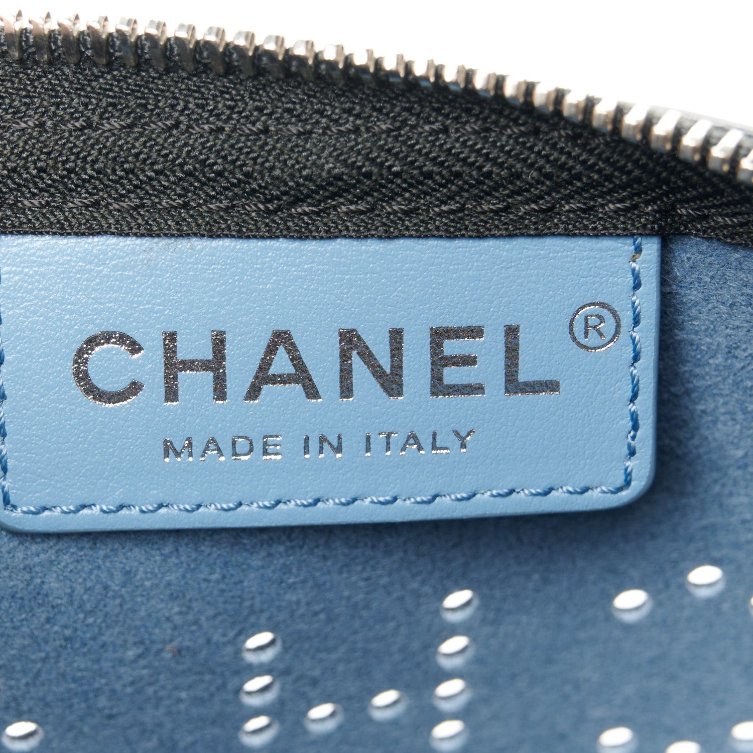 Chanel Calfskin Eyelets Clutch Black 6 of 9
