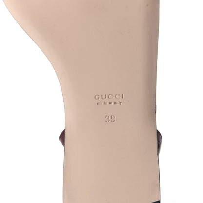 Gucci Lifford Calfskin GG Marmont Ankle Wrap Flat Sandals 39 Vintage Bordeaux 6 of 9