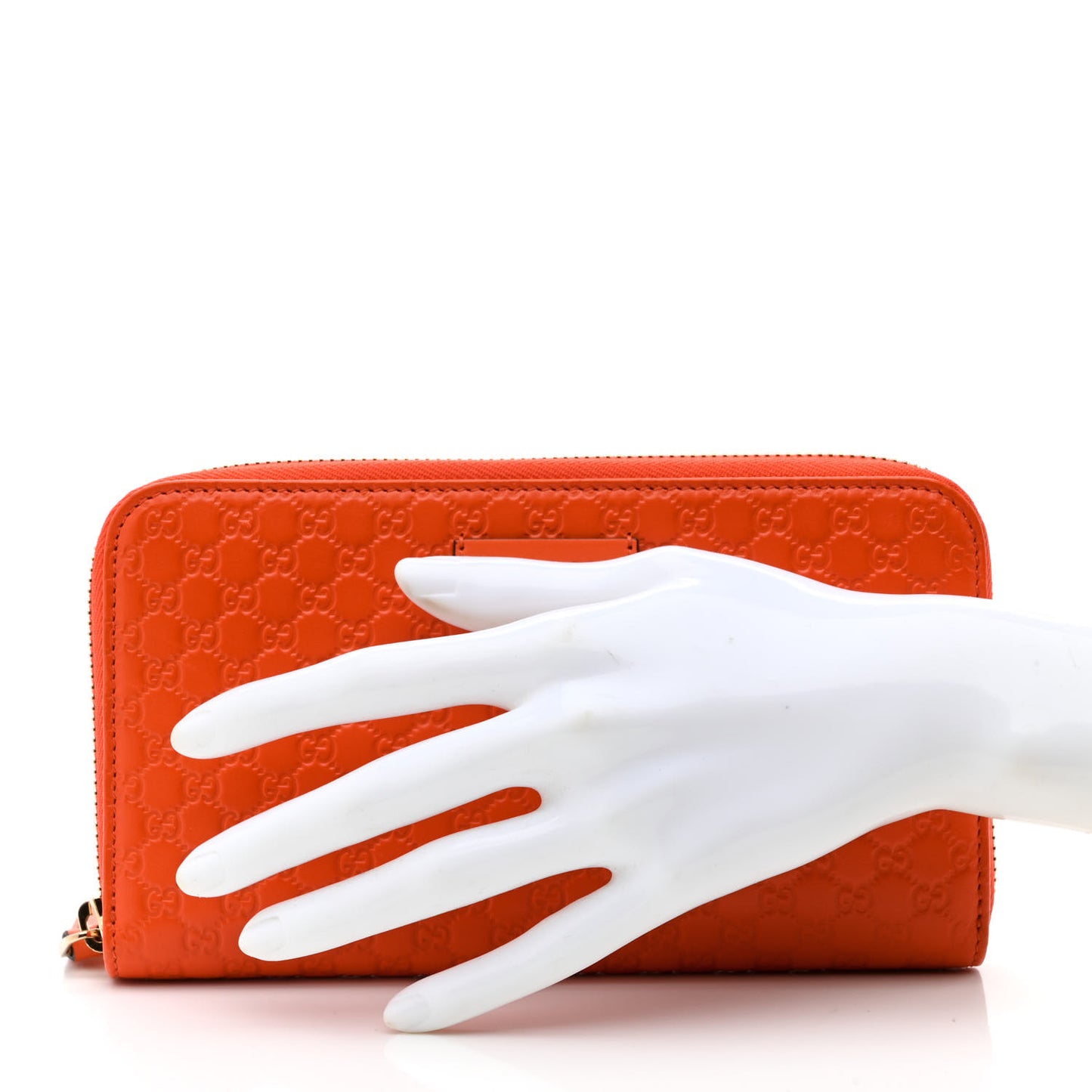 Microguccissima Zip Around Wallet Sun Orange