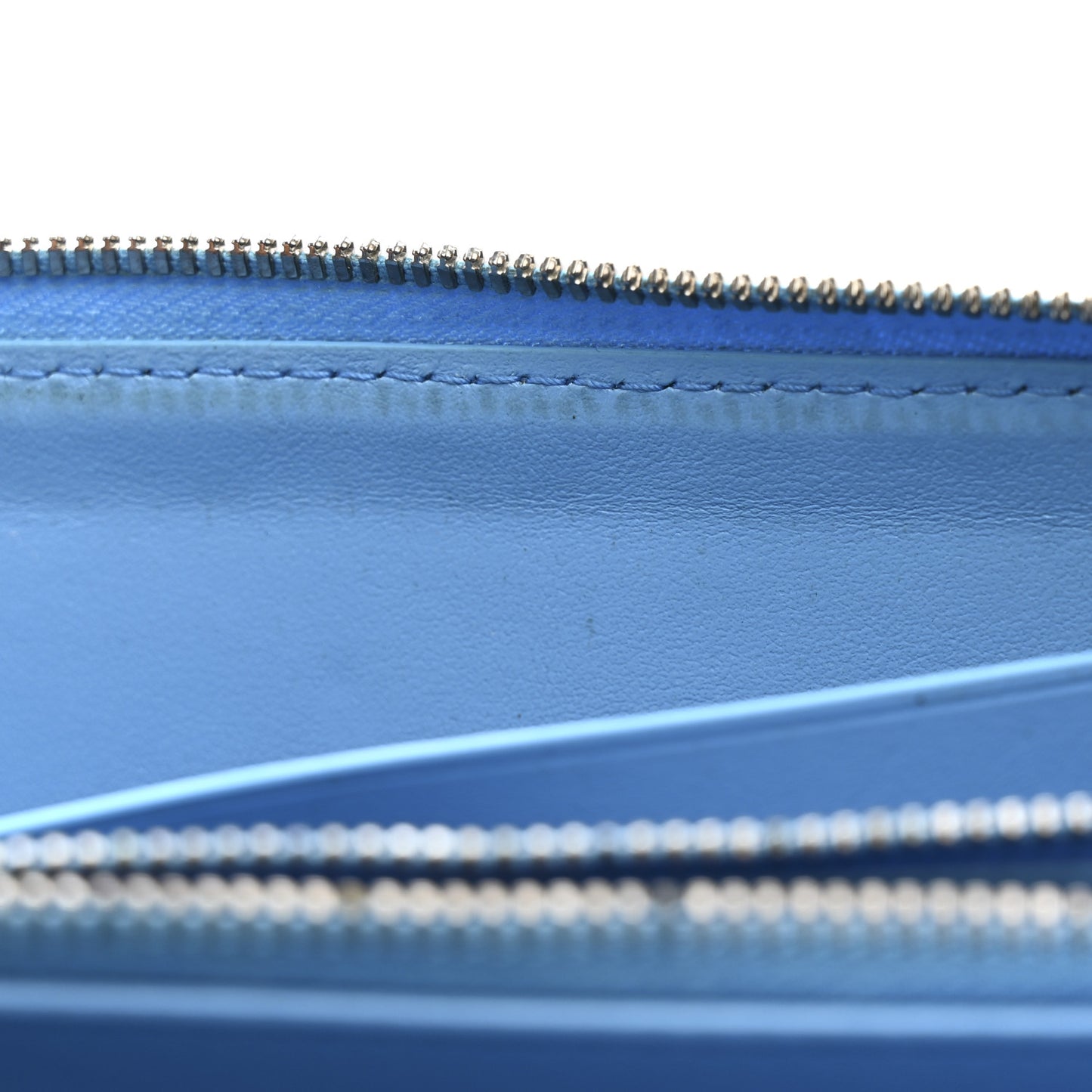 Nappa Intrecciato Zip Around Wallet Sky Blue