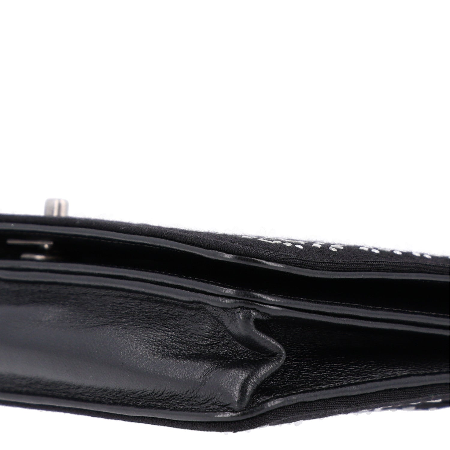 Chanel Lambskin Embellished Quilted Wallet On Chain WOC Black 3 of 11