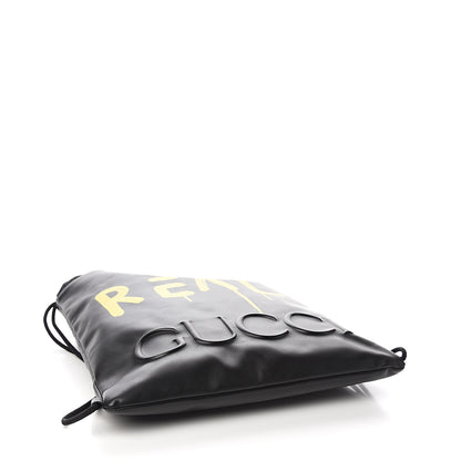 Gucci Calfskin Small GucciGhost Drawstring Backpack Black 3 of 9