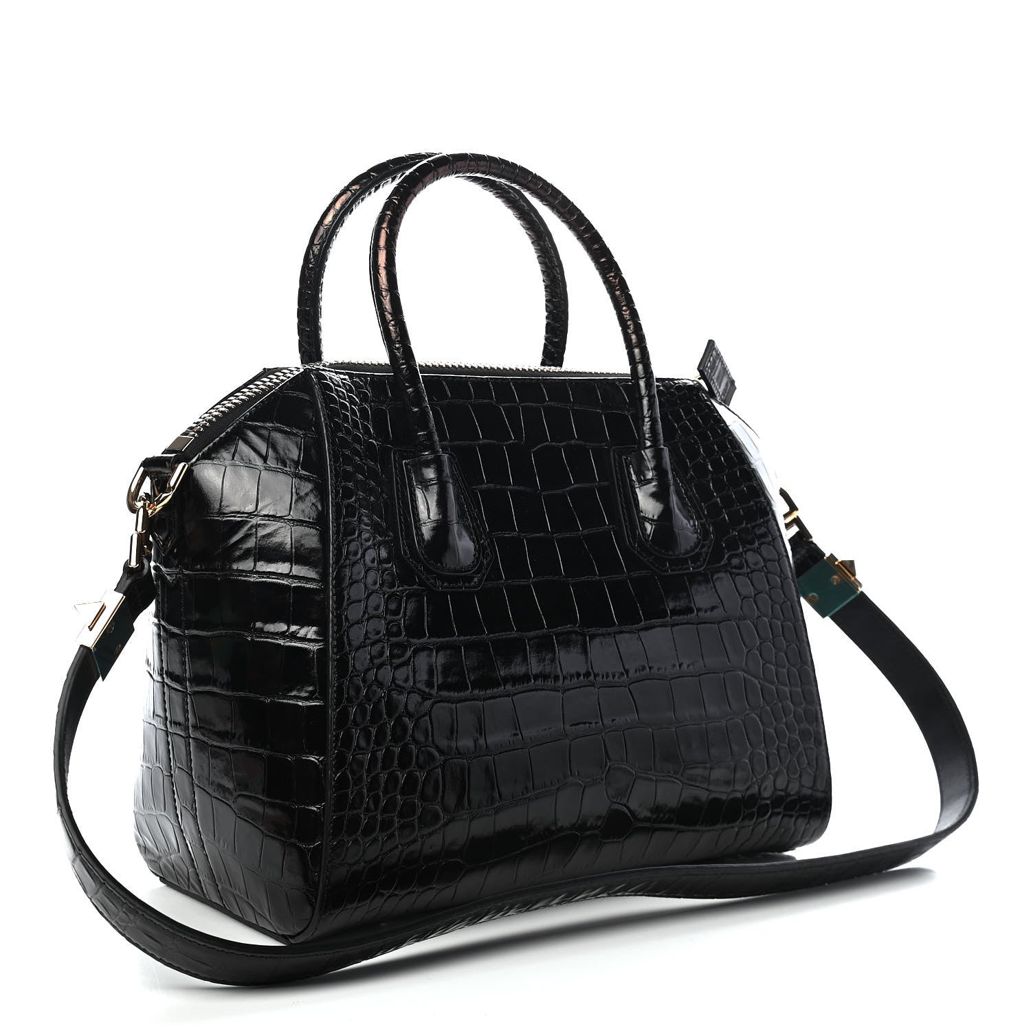 Givenchy Calfskin Crocodile Embossed Small Antigona Black 3 of 9