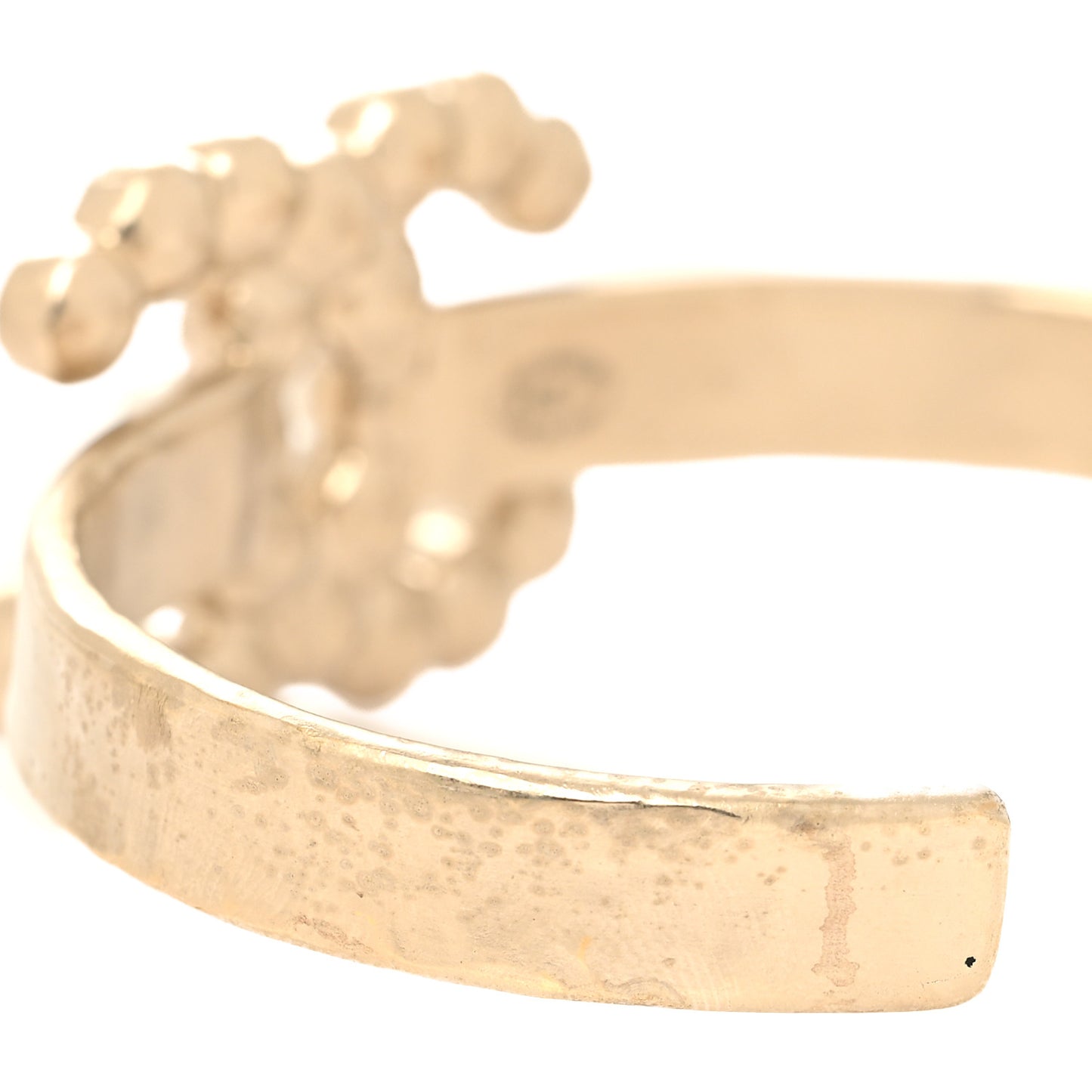 Pearl CC Cuff Bracelet Gold Pearly White