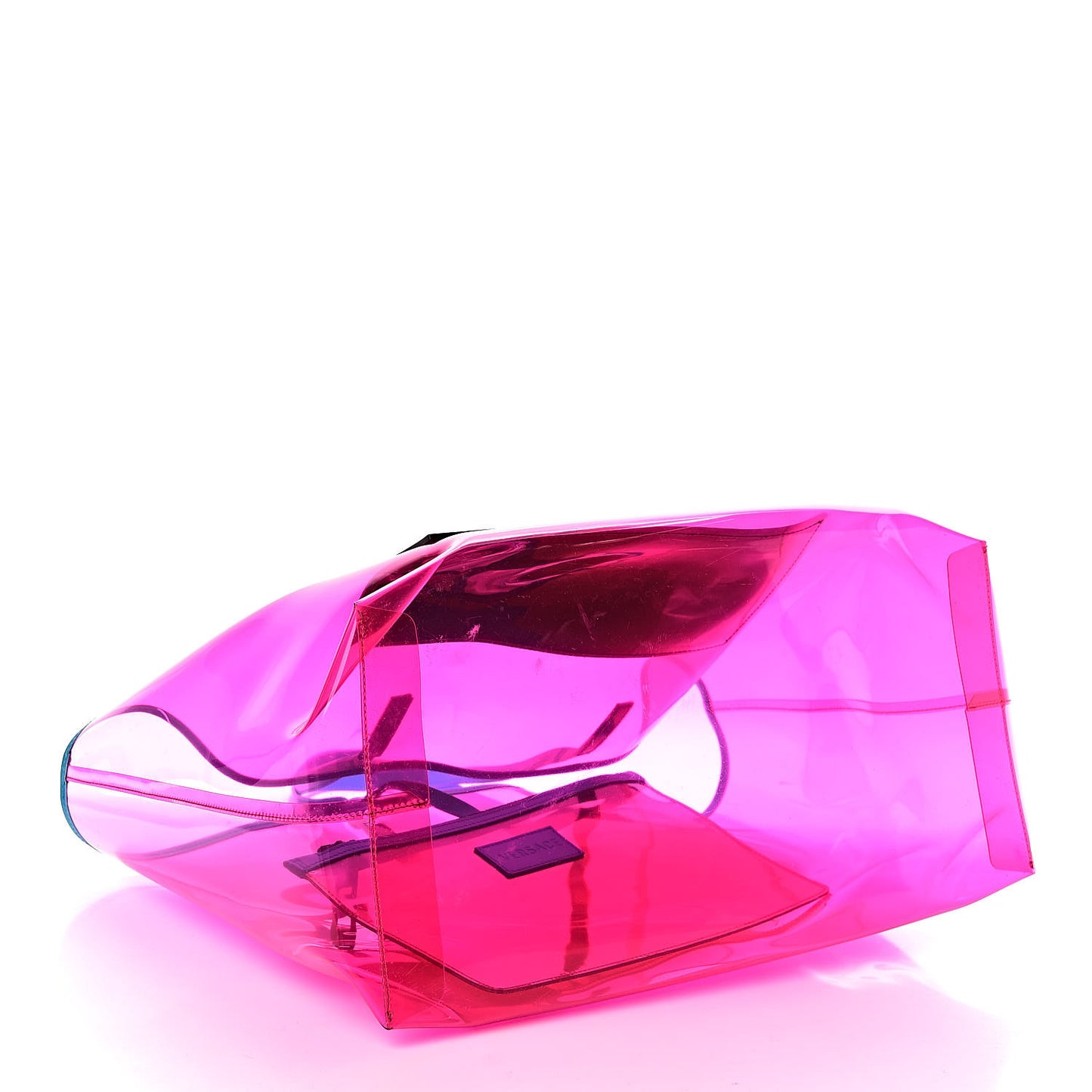 Vinyl Calfskin 90s Logo Tote Pink Blue