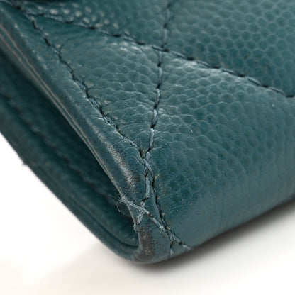 Chanel Caviar Quilted Flap Card Holder Turquoise 9 of 14
