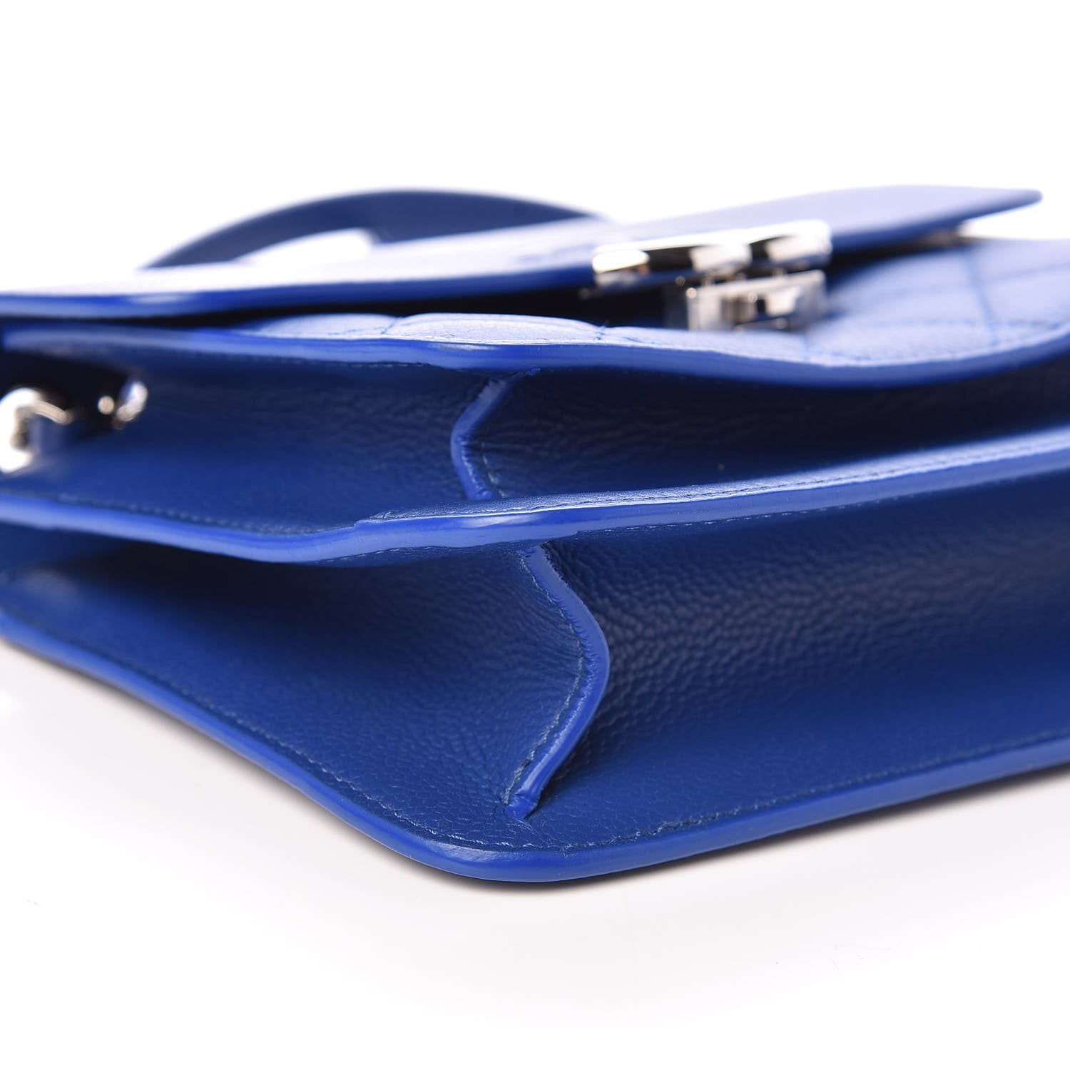 Chanel Caviar Quilted CC Box Flap Blue 9 of 11