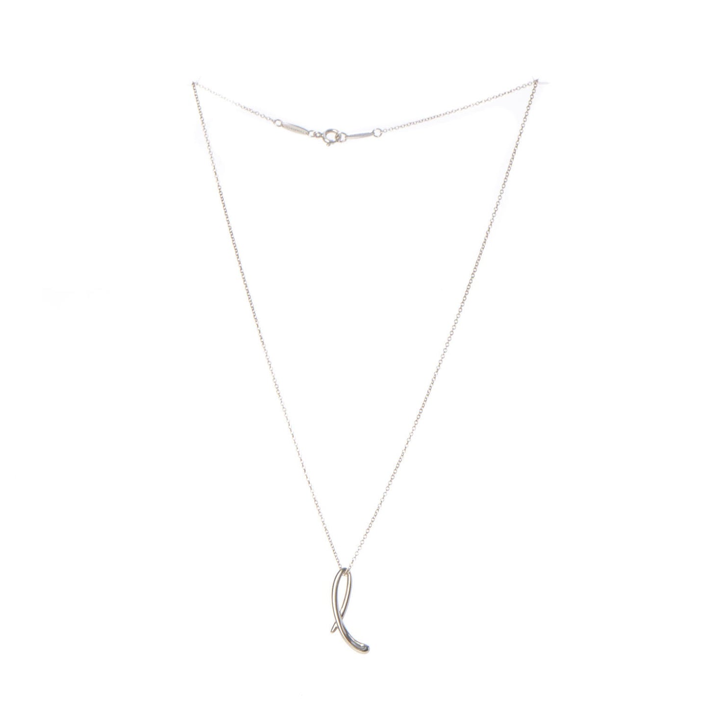 Sterling Silver Elsa Peretti Letter L Pendant Necklace
