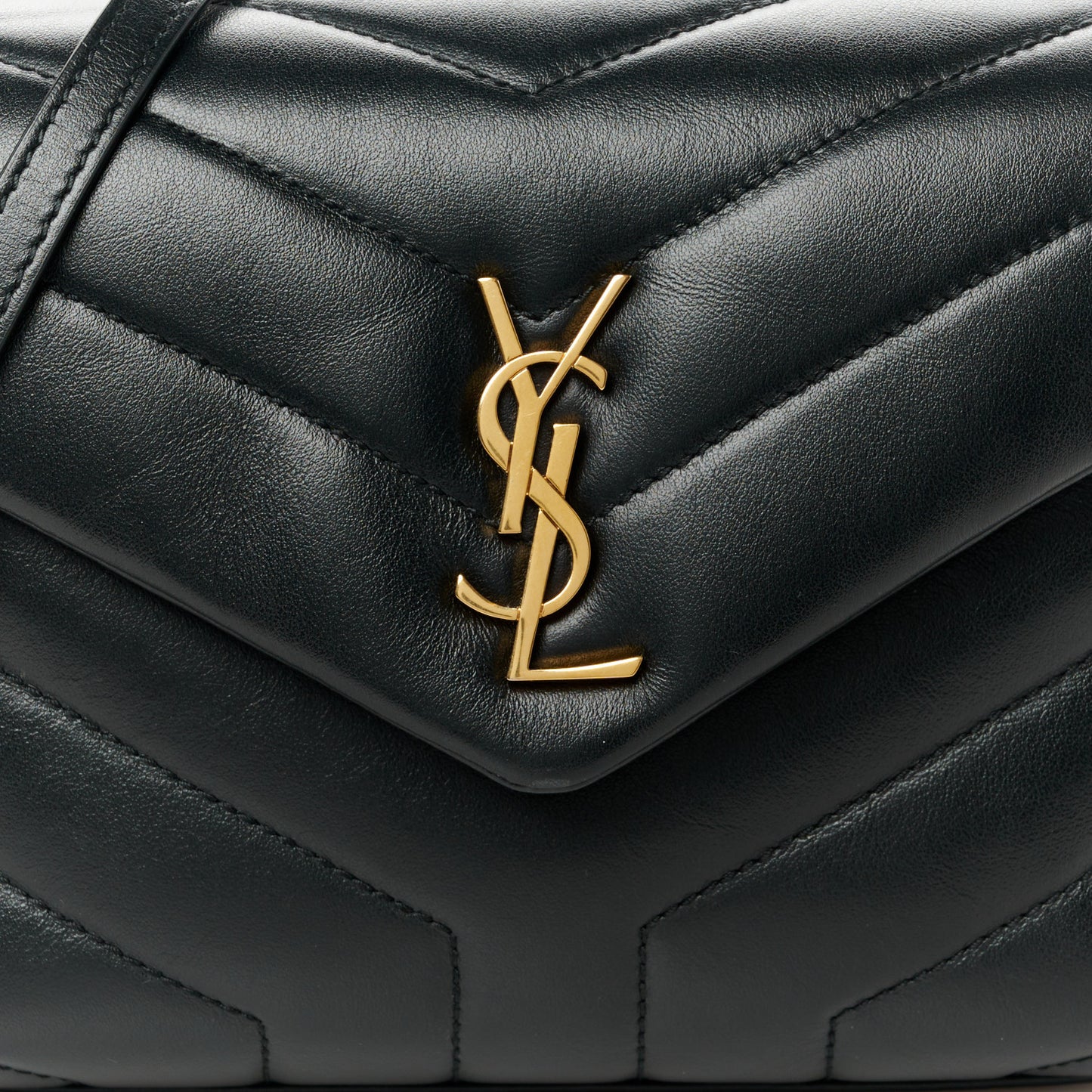 Calfskin Y Quilted Monogram Toy Loulou Crossbody Bag Black