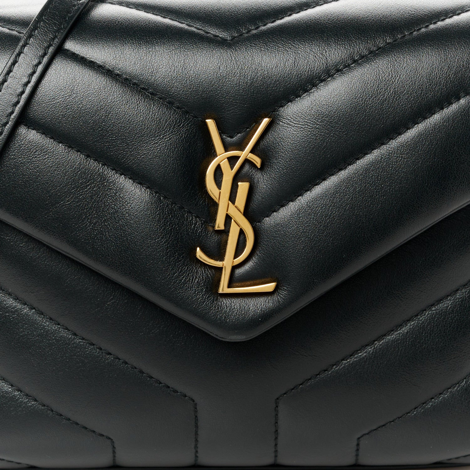 Saint Laurent Calfskin Y Quilted Monogram Toy Loulou Crossbody Bag Black 9 of 12