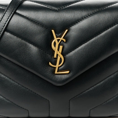 Saint Laurent Calfskin Y Quilted Monogram Toy Loulou Crossbody Bag Black 9 of 12