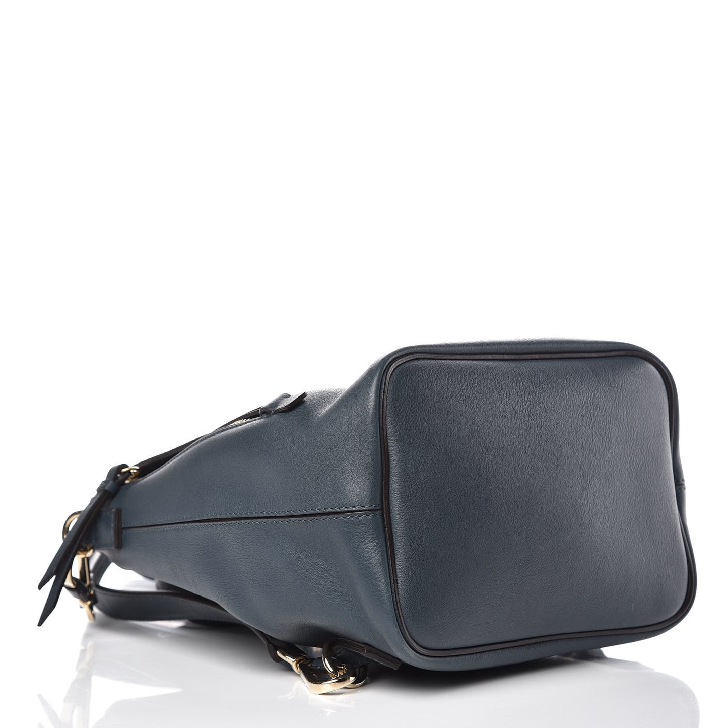 Suede Calfskin Small Faye Backpack Silver Blue