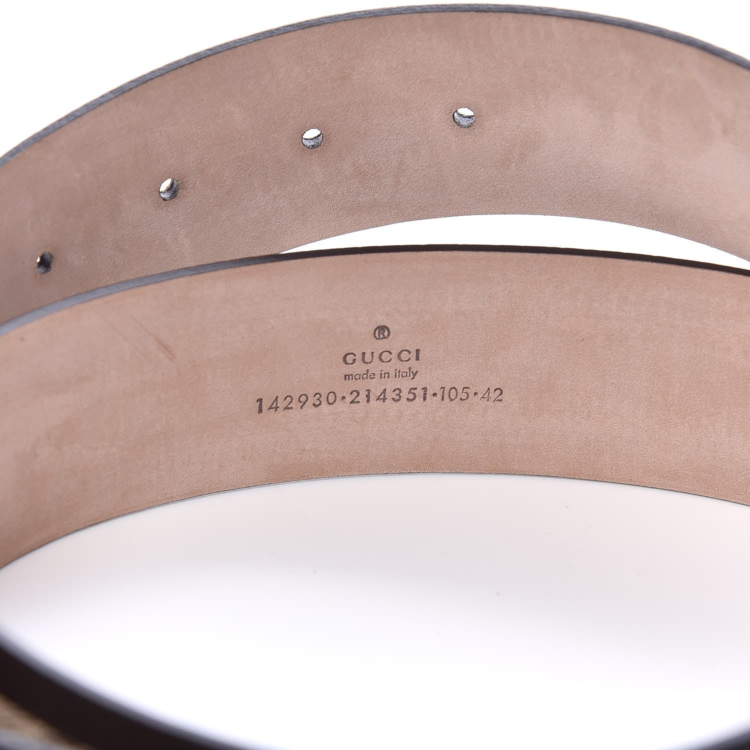 Gucci GG Supreme Monogram Niagara Lux Calfskin Interlocking G 40mm Belt 105 42 Beige Ebony Cocoa 5 of 5