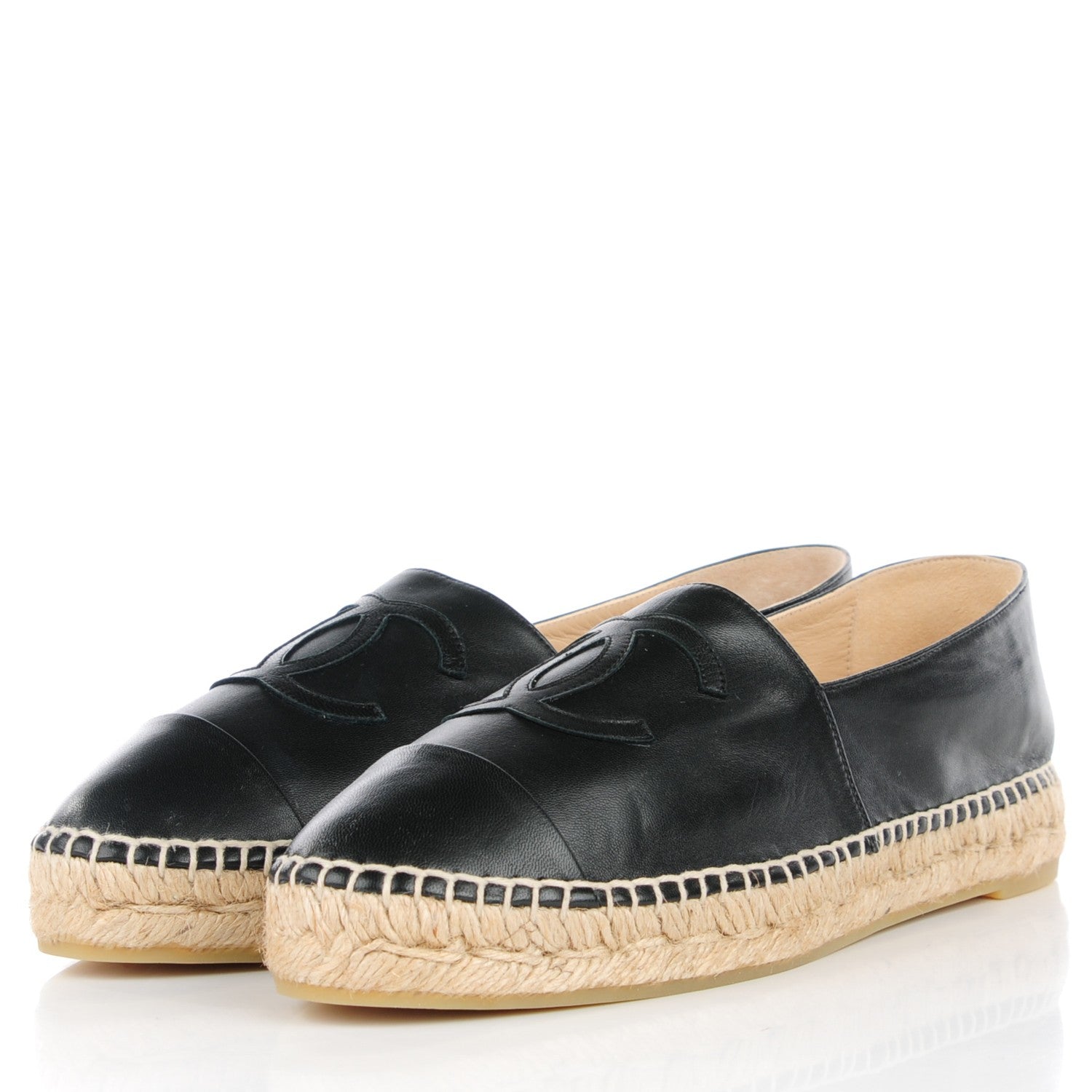 Chanel Lambskin CC Espadrilles 40 Black 3 of 11