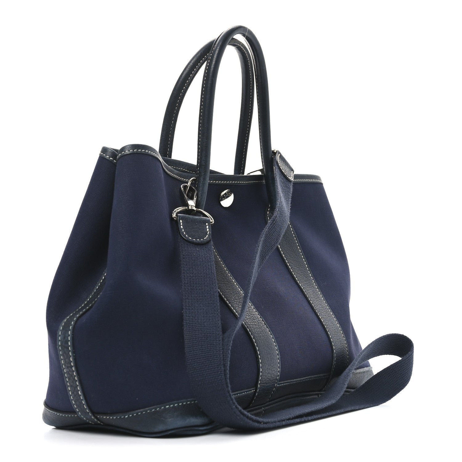 Hermes Toile Buffle Skipper Garden Party 30 TPM Bleu Marine Black 4 of 13