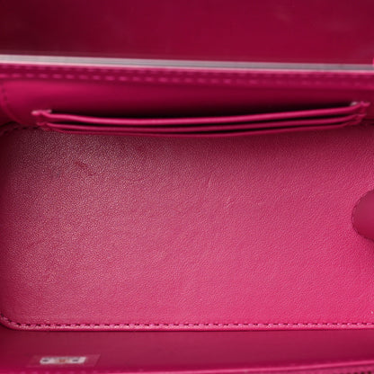 Chanel Lambskin Resin Quilted Vanity Case With Chain Fuchsia 5 of 11