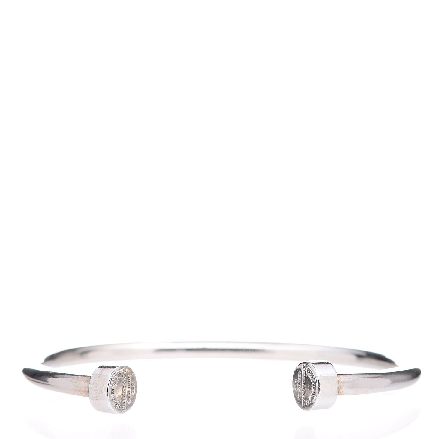 Tiffany Sterling Silver Return to Narrow Circle Edge Cuff Bracelet 1 of 6
