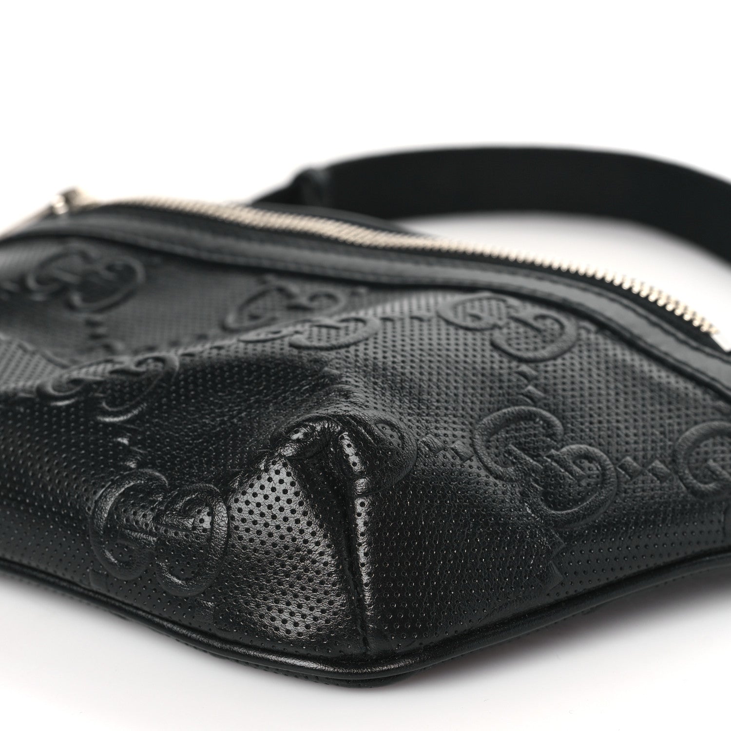 Gucci Calfskin GG Tennis Embossed Belt Bag Black 9 of 9