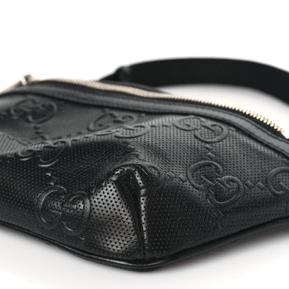 Gucci Calfskin GG Tennis Embossed Belt Bag Black 9 of 9
