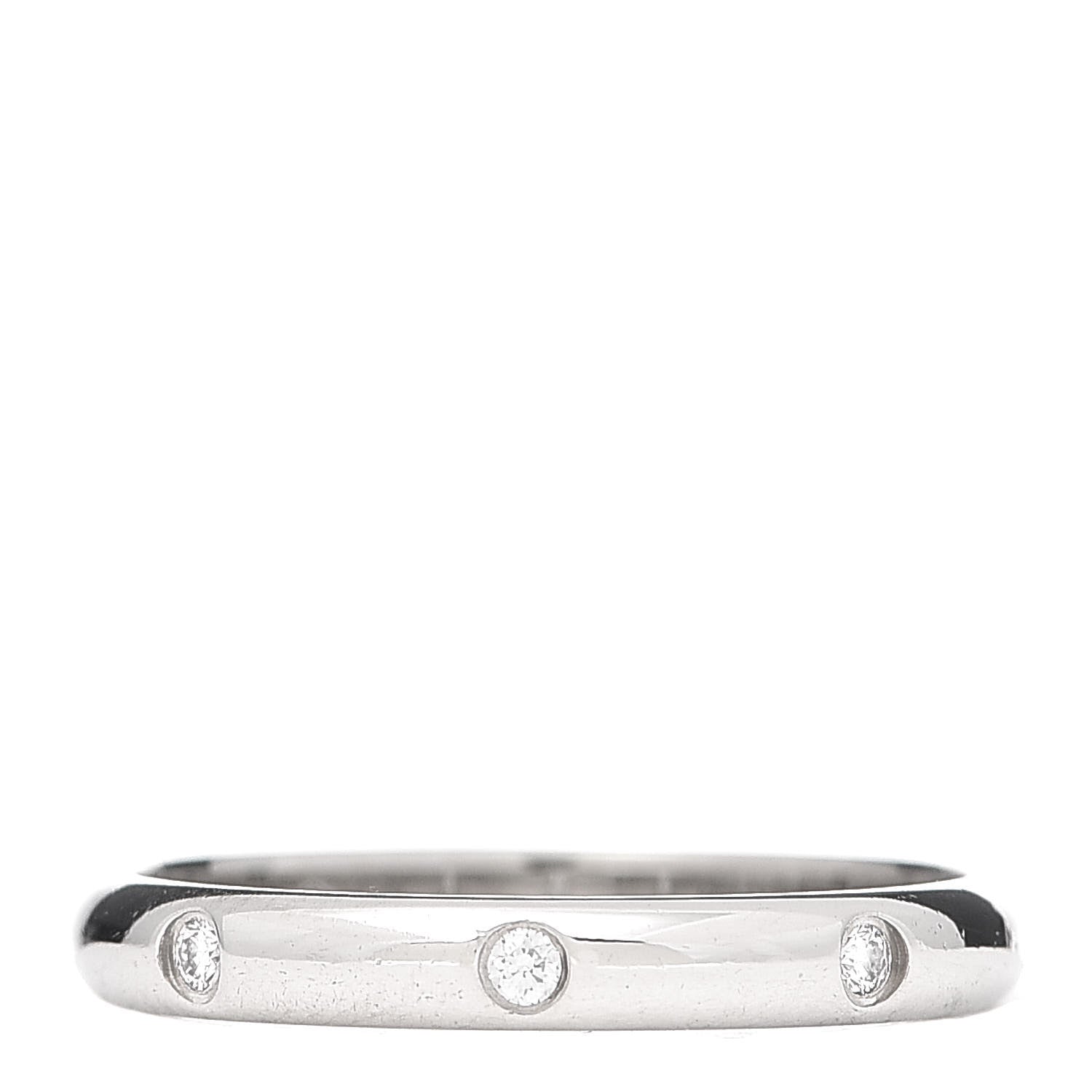 Cartier Platinum 3 Diamond 2.6mm 1895 Wedding Band Ring 50 5.25 1 of 6