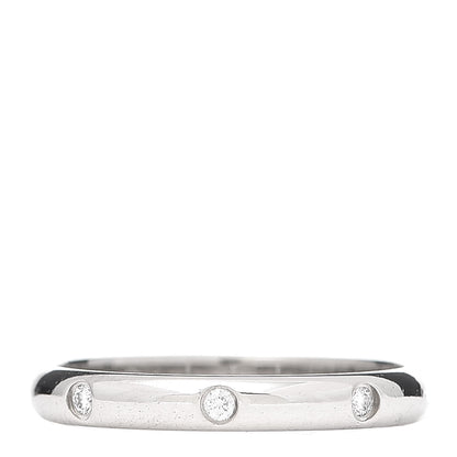 Cartier Platinum 3 Diamond 2.6mm 1895 Wedding Band Ring 50 5.25 1 of 6
