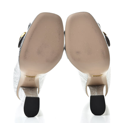 Gucci Galassia GG Marmont Fringe 105mm Loafer Pumps 37.5 Argento 5 of 10