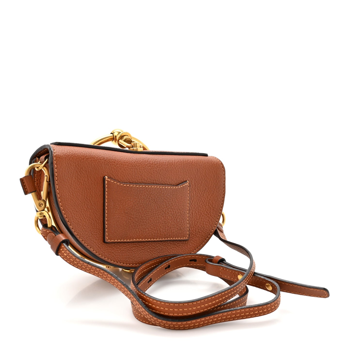 Calfskin Small Nile Bracelet Minaudiere Bag Caramel