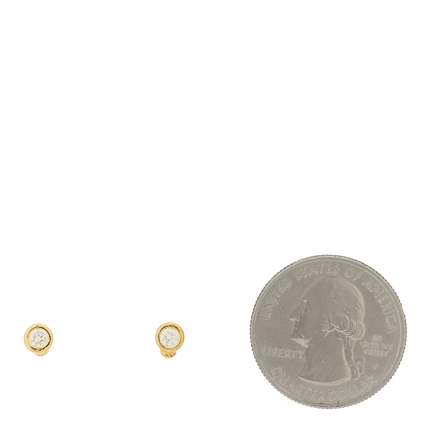 18K Yellow Gold Diamond .20ctw Bezel Stud Earrings