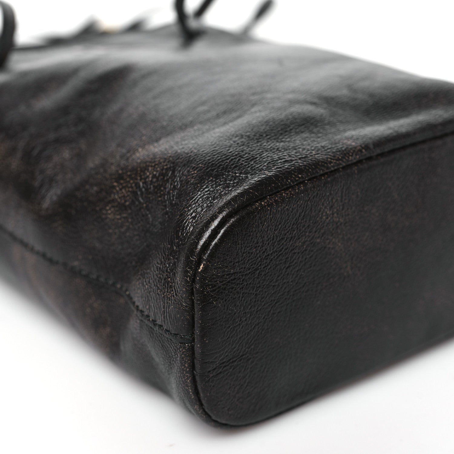 Miu Miu Distressed Nappa Pouch Coffee 8 of 9